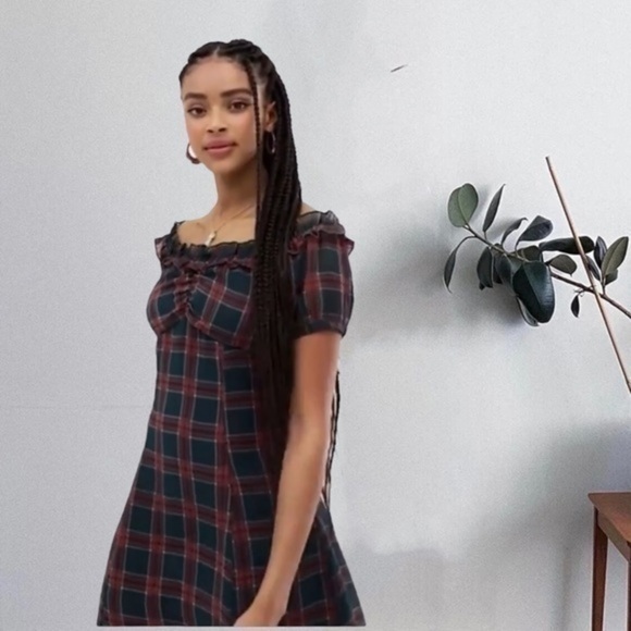 Plaid loose fitted mini dress - Picture 8 of 13
